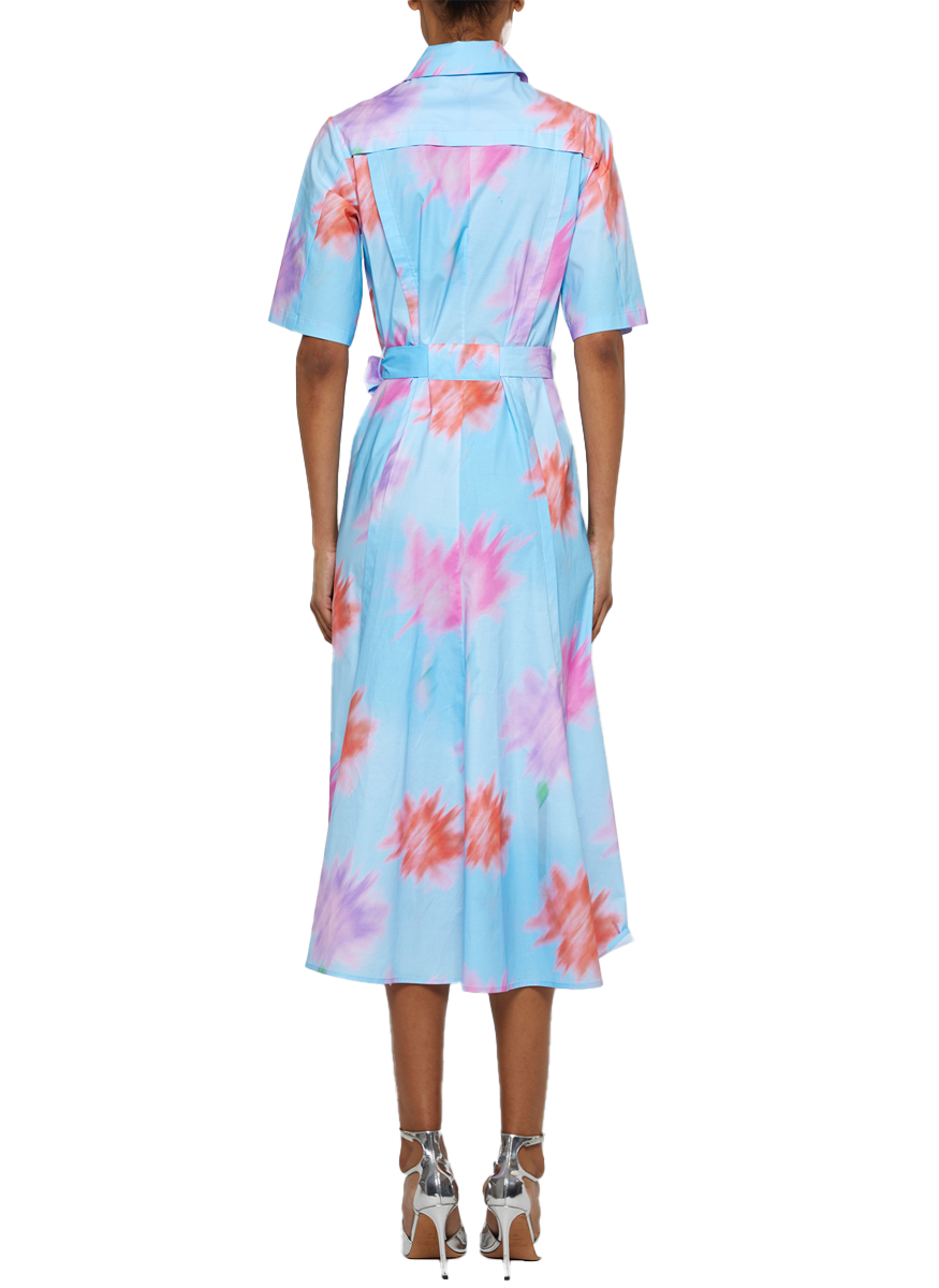 Short Sleeve Midi Floral Shirtdress - Prabal Gurung