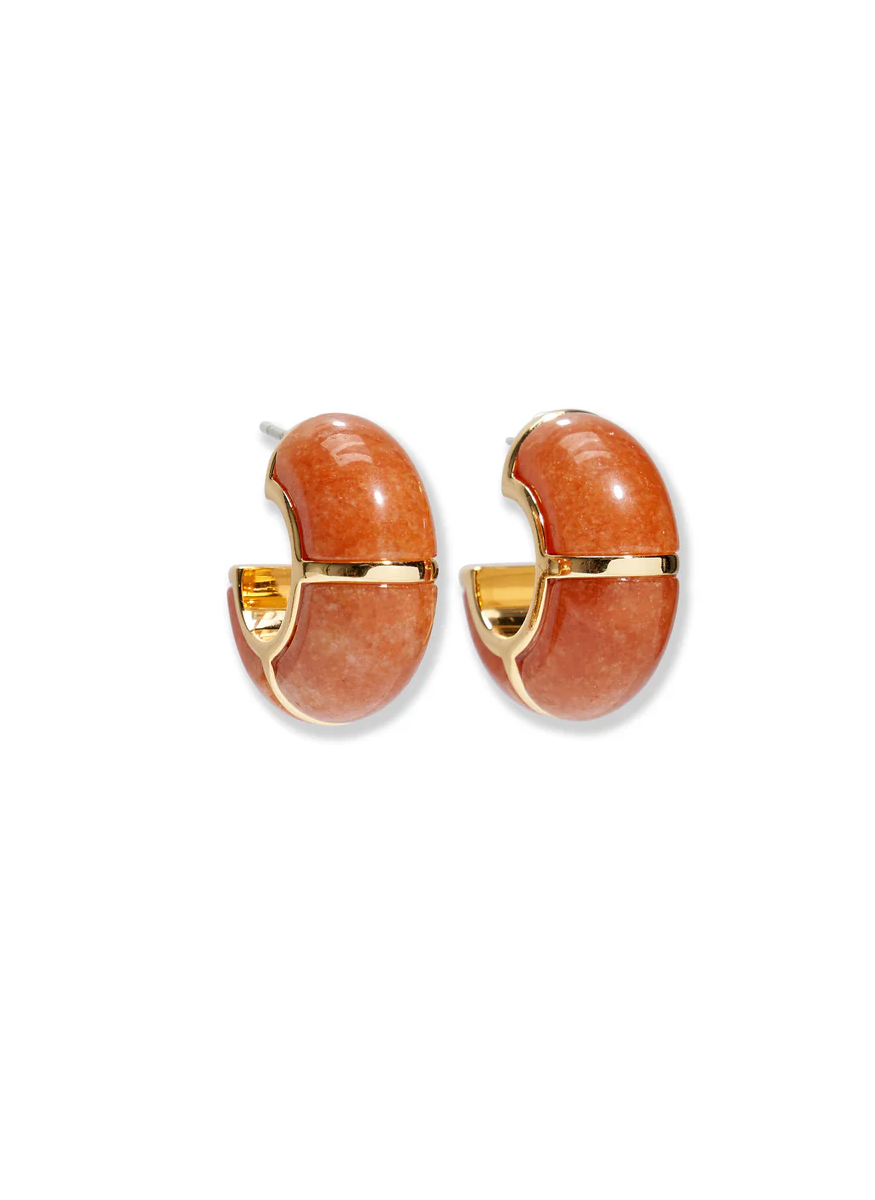 Zellige Hoops in Peach Aventurine