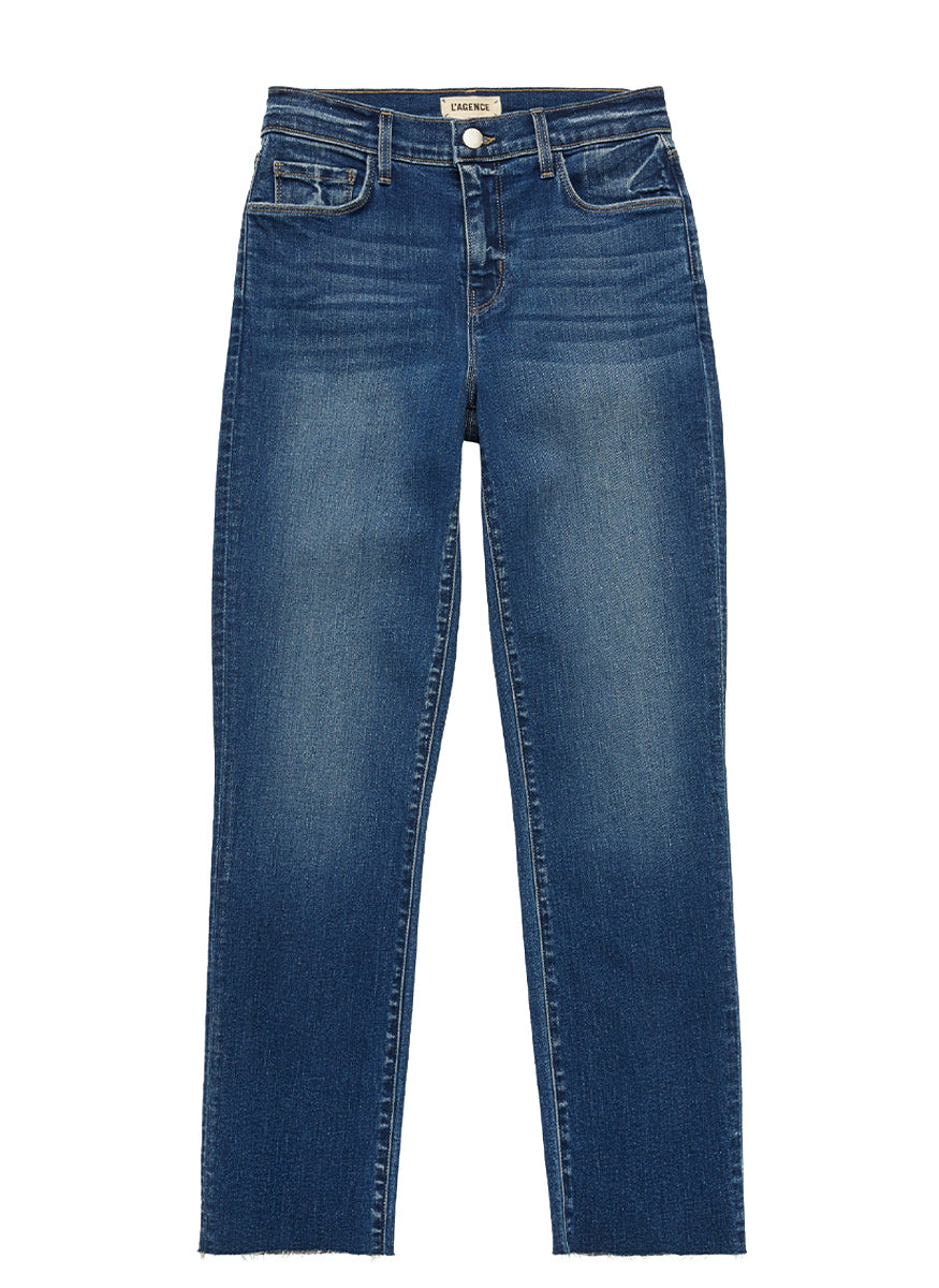 Sada High-Rise Crop Jeans in Laredo Blue - L'Agence