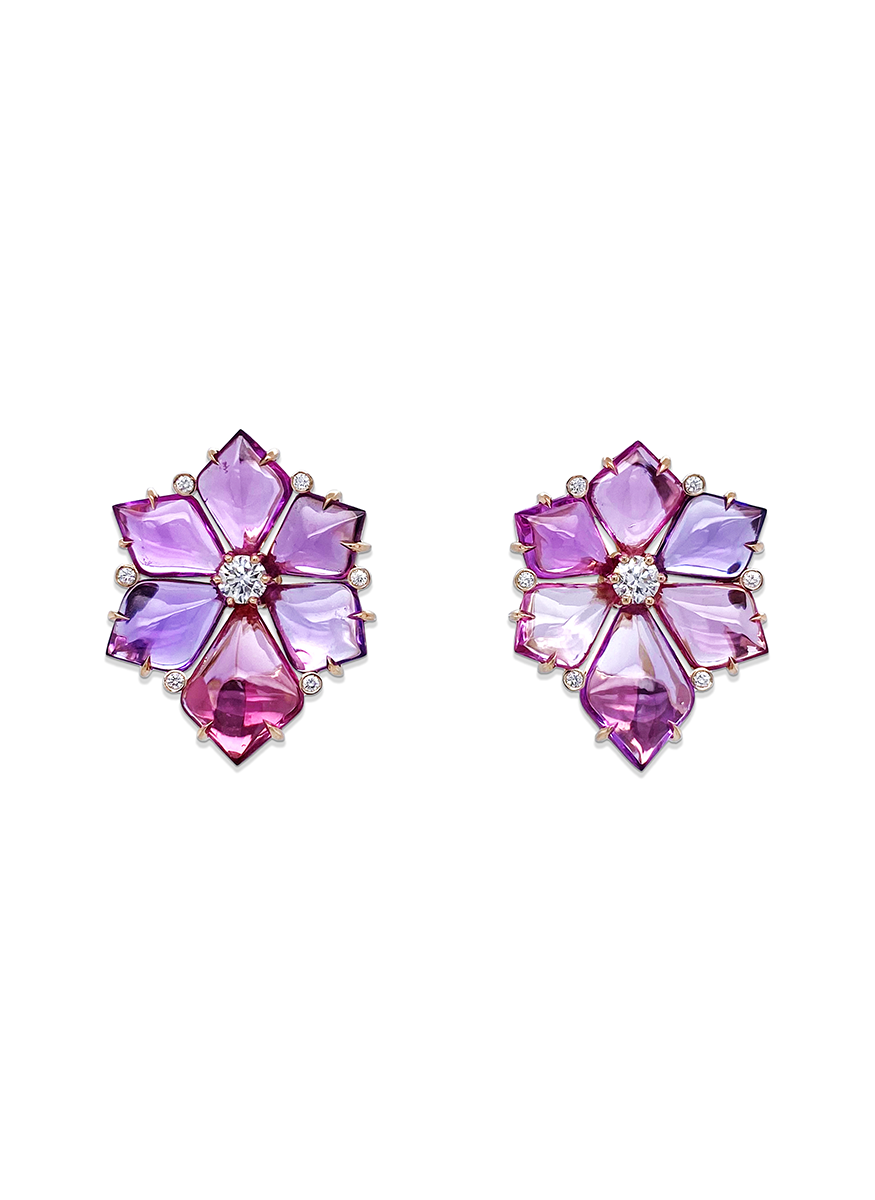 Sapphire Flower Earrings