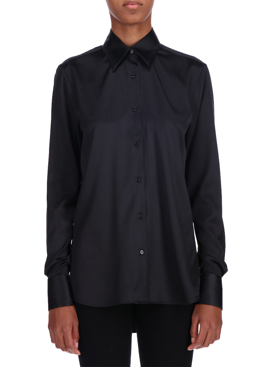 Silk Fitted Button Down Top – Elizabeth Anthony