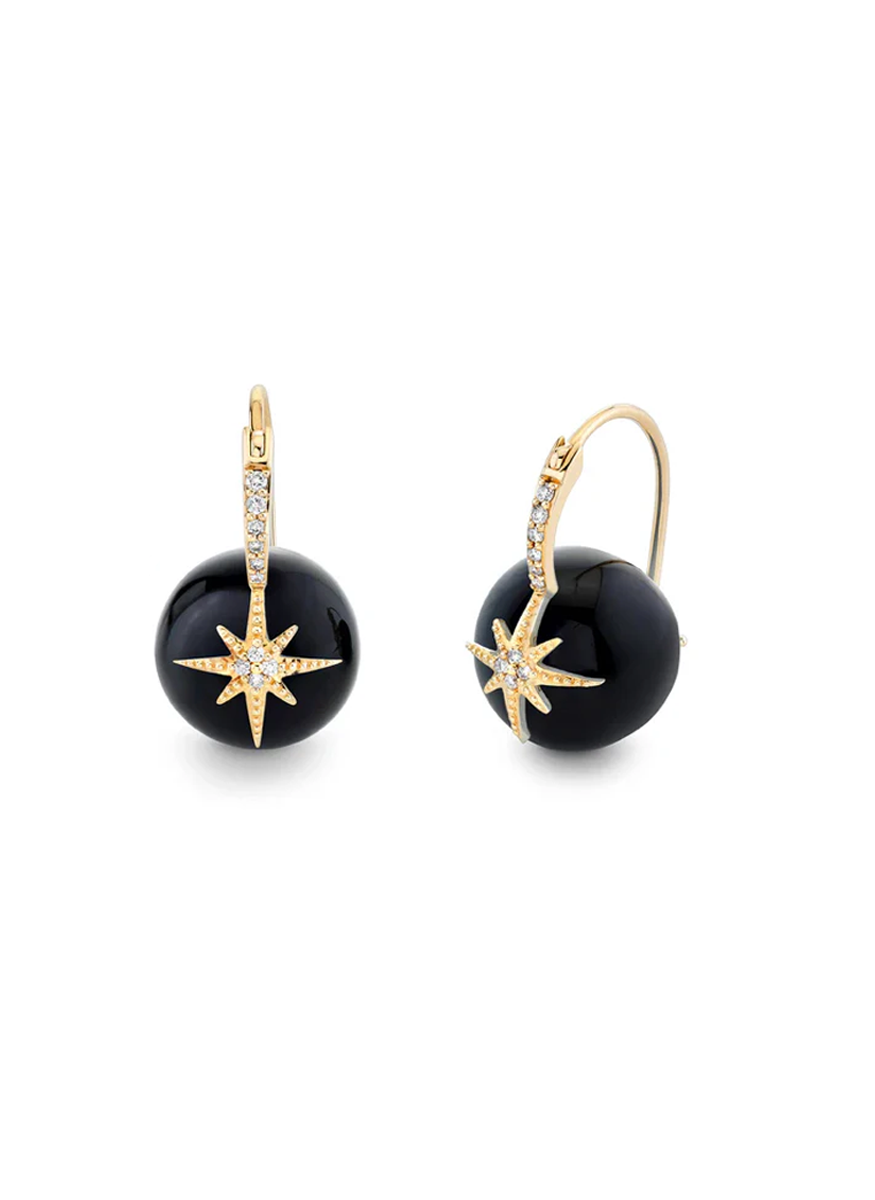 Starburst Onyx Bead Earrings