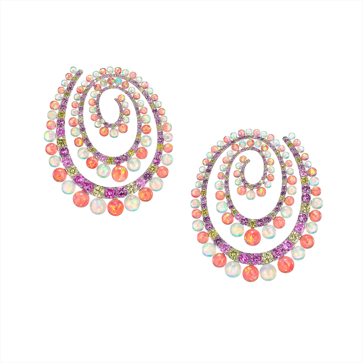 Sunset Opal Vortex Hoops