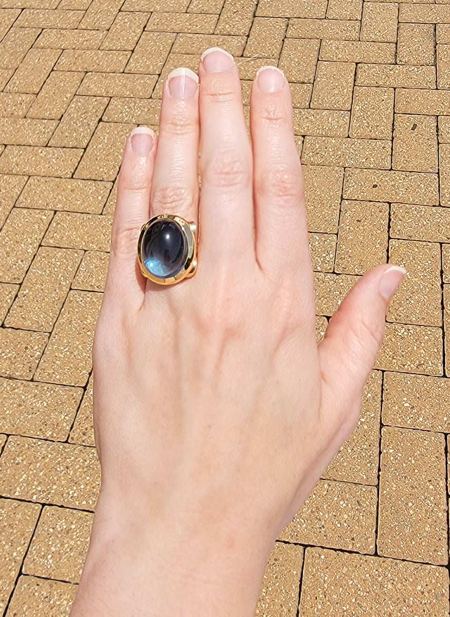 Hippie Glam Ring, London Topaz