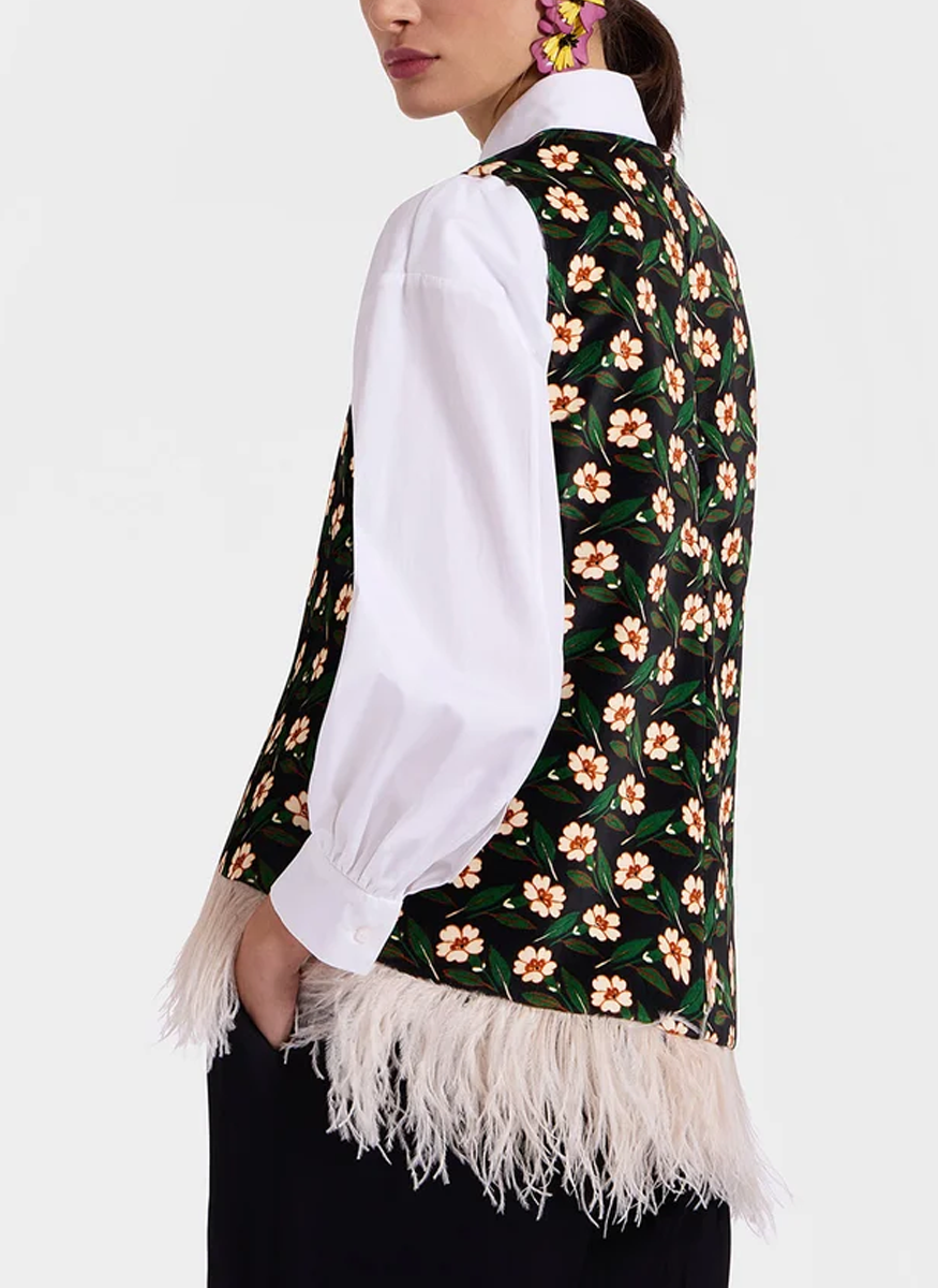 La Scala Top with Feathers - La DoubleJ