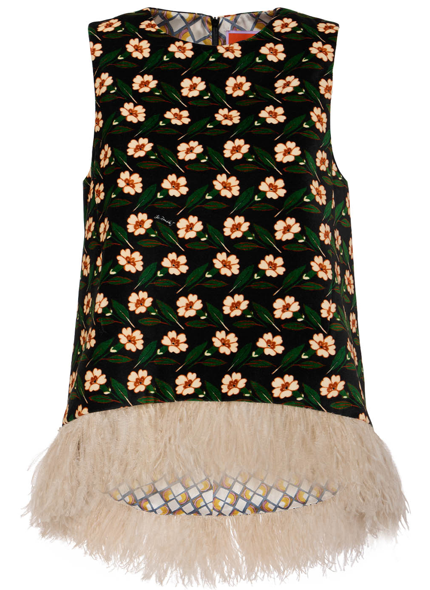 La Scala Top with Feathers - La DoubleJ