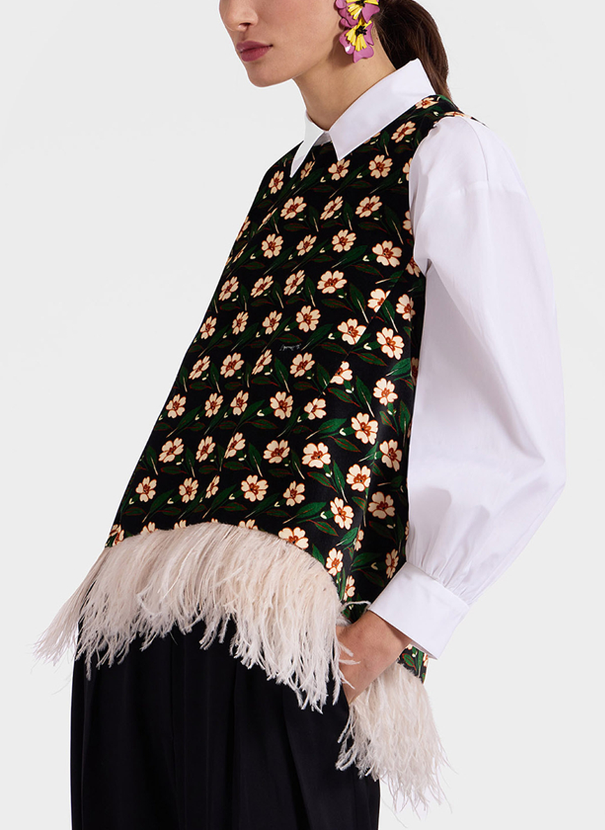 La Scala Top with Feathers - La DoubleJ