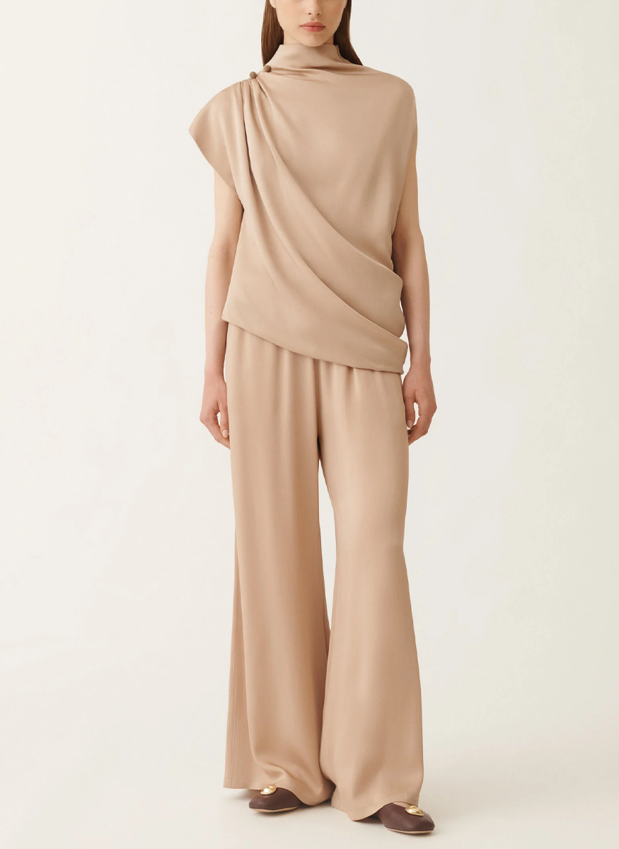 Envers Satin Draped Top