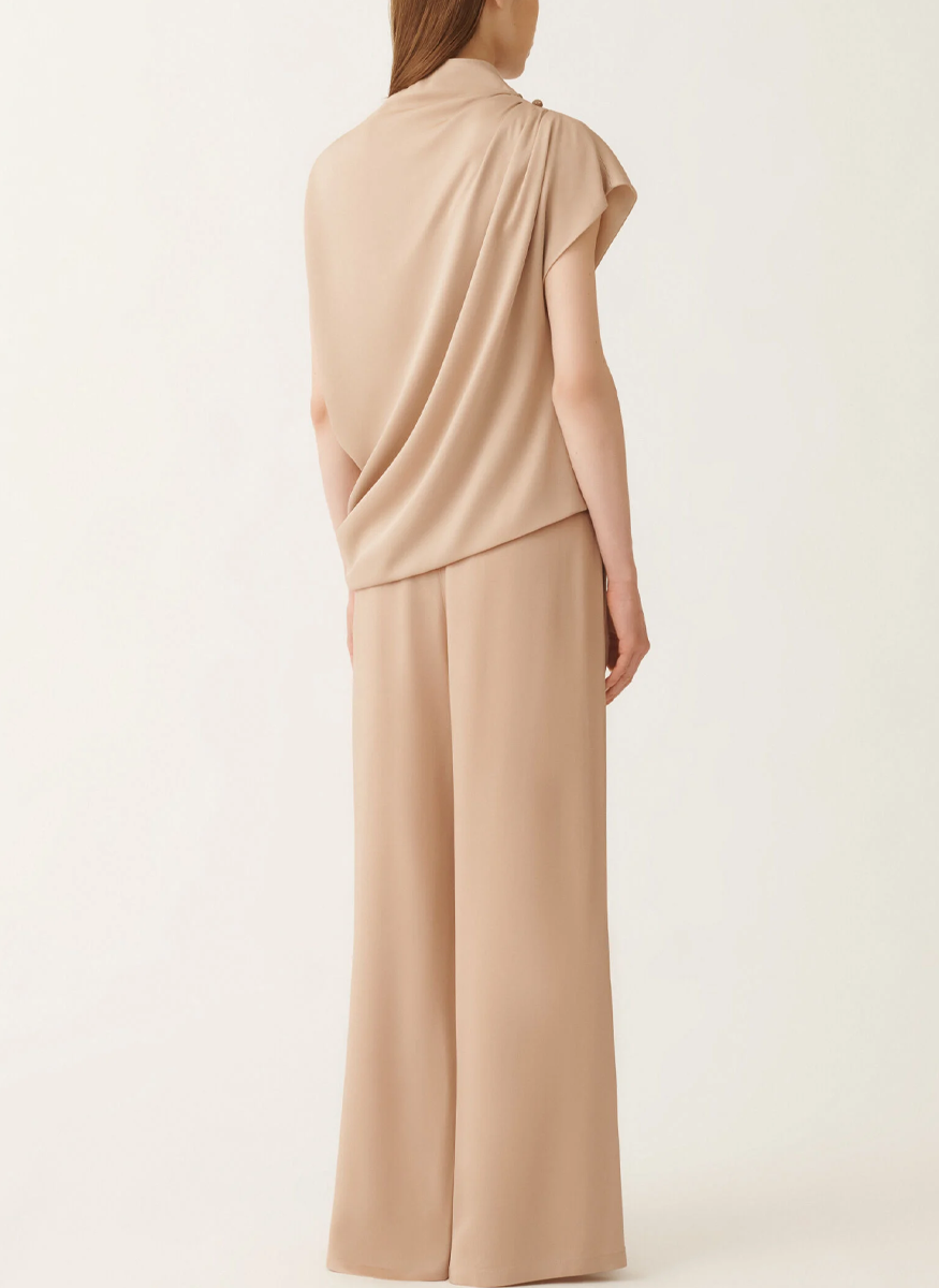 Envers Satin Draped Top - Fabiana Filippi
