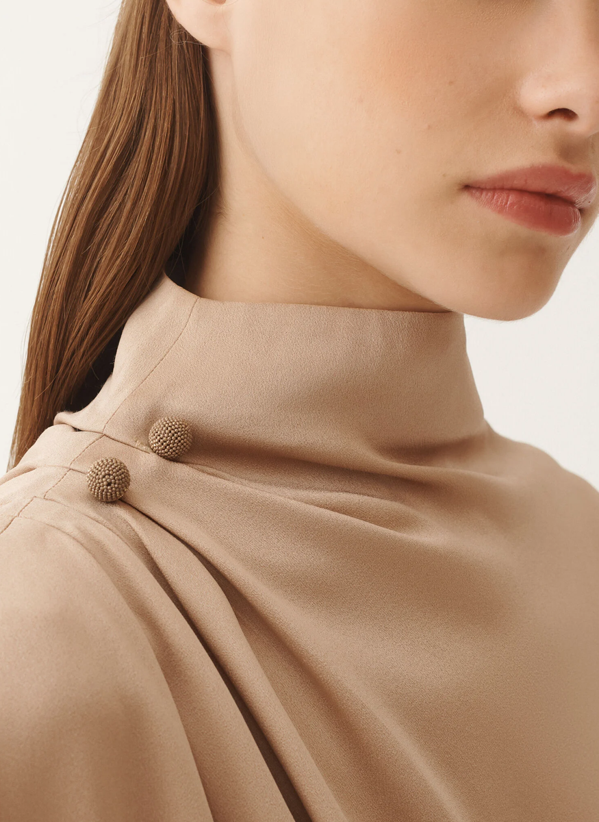 Envers Satin Draped Top - Fabiana Filippi