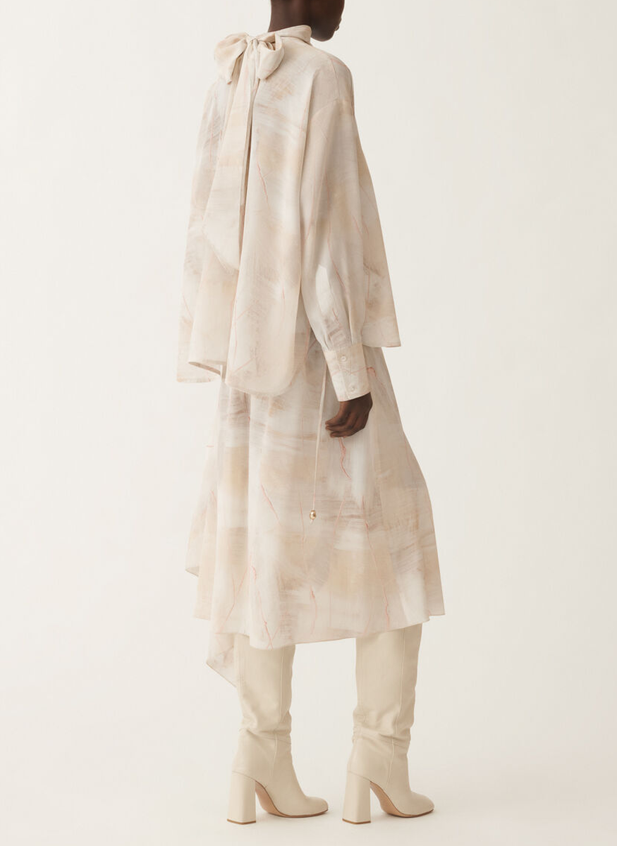 Printed Crepe de Chine Top