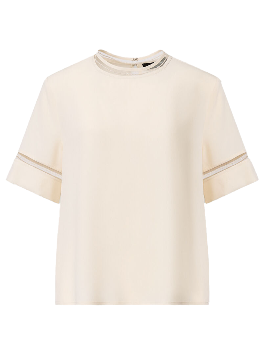 Crepe De Chine Crewneck Top