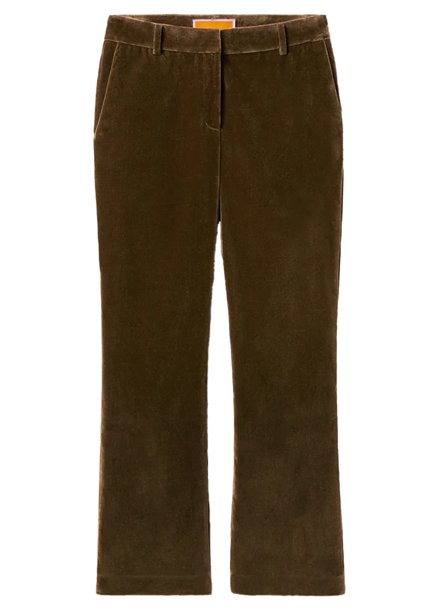 24/7 Pant Solid Moss Green in Coat Velvet