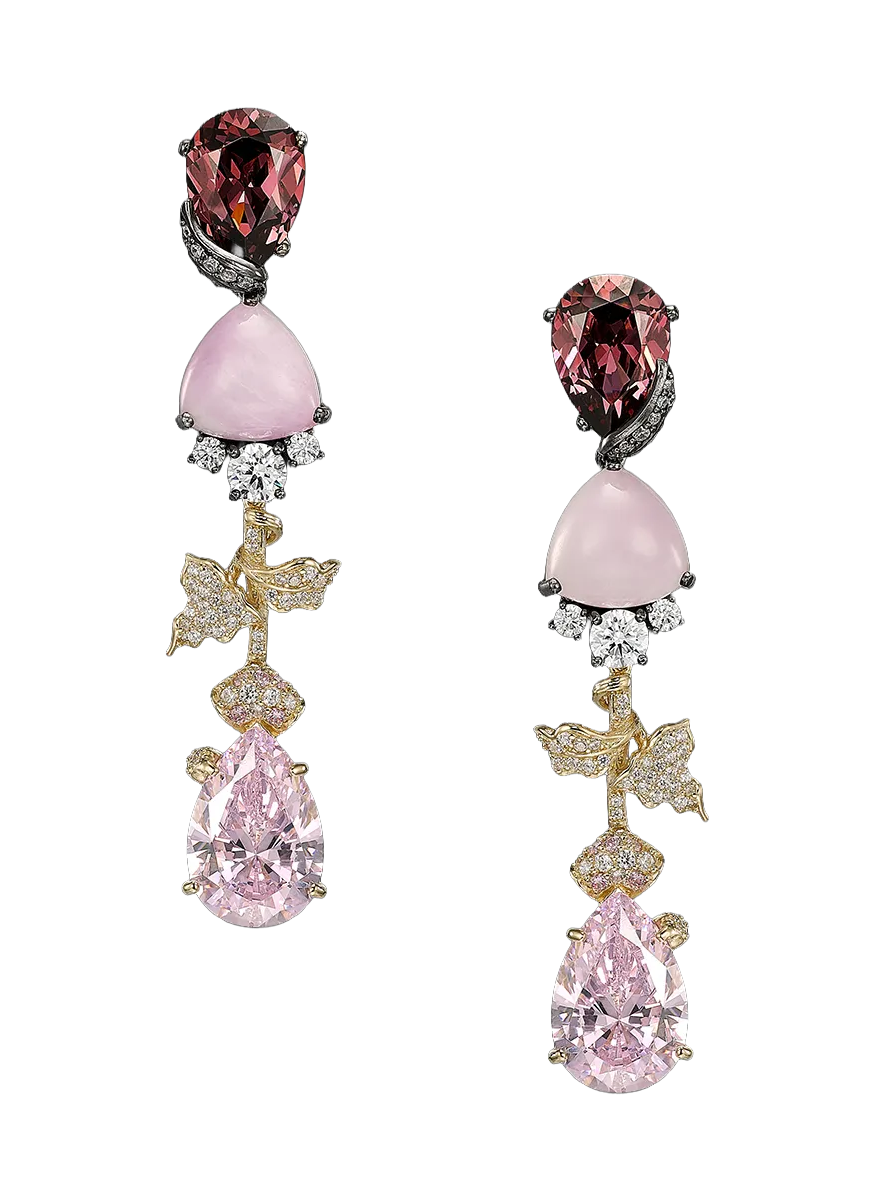 Tourmaline Berry Vine Earrings