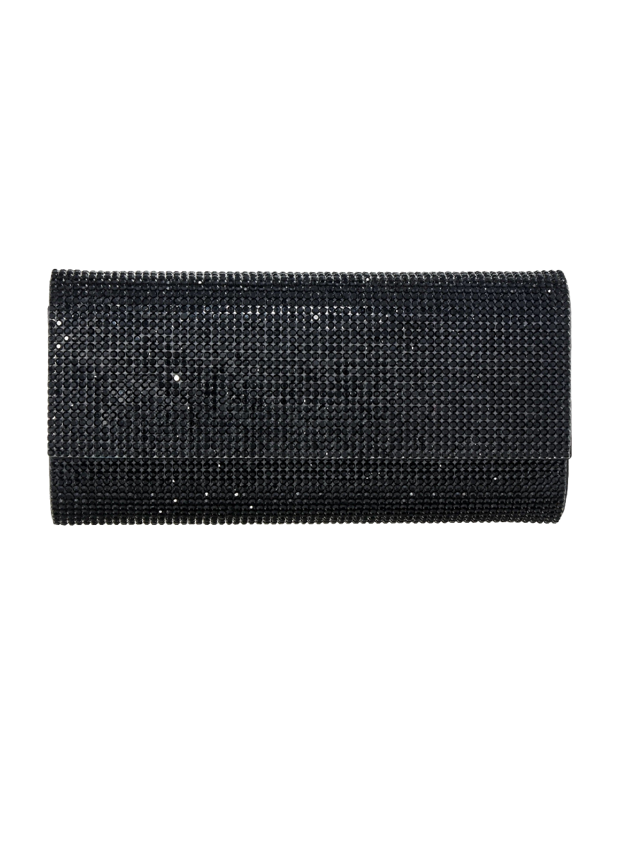 Perry Crystal Clutch in Black