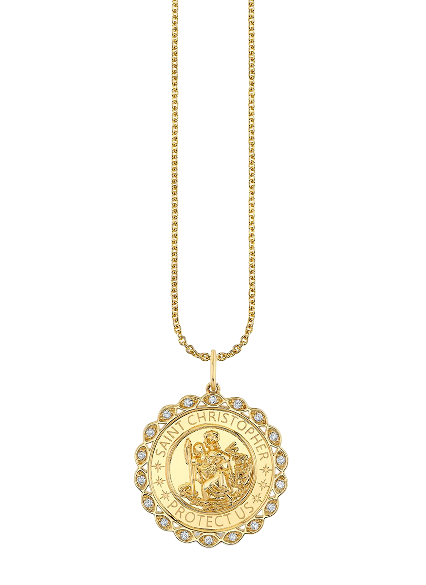St. Christopher Coin Charm Necklace
