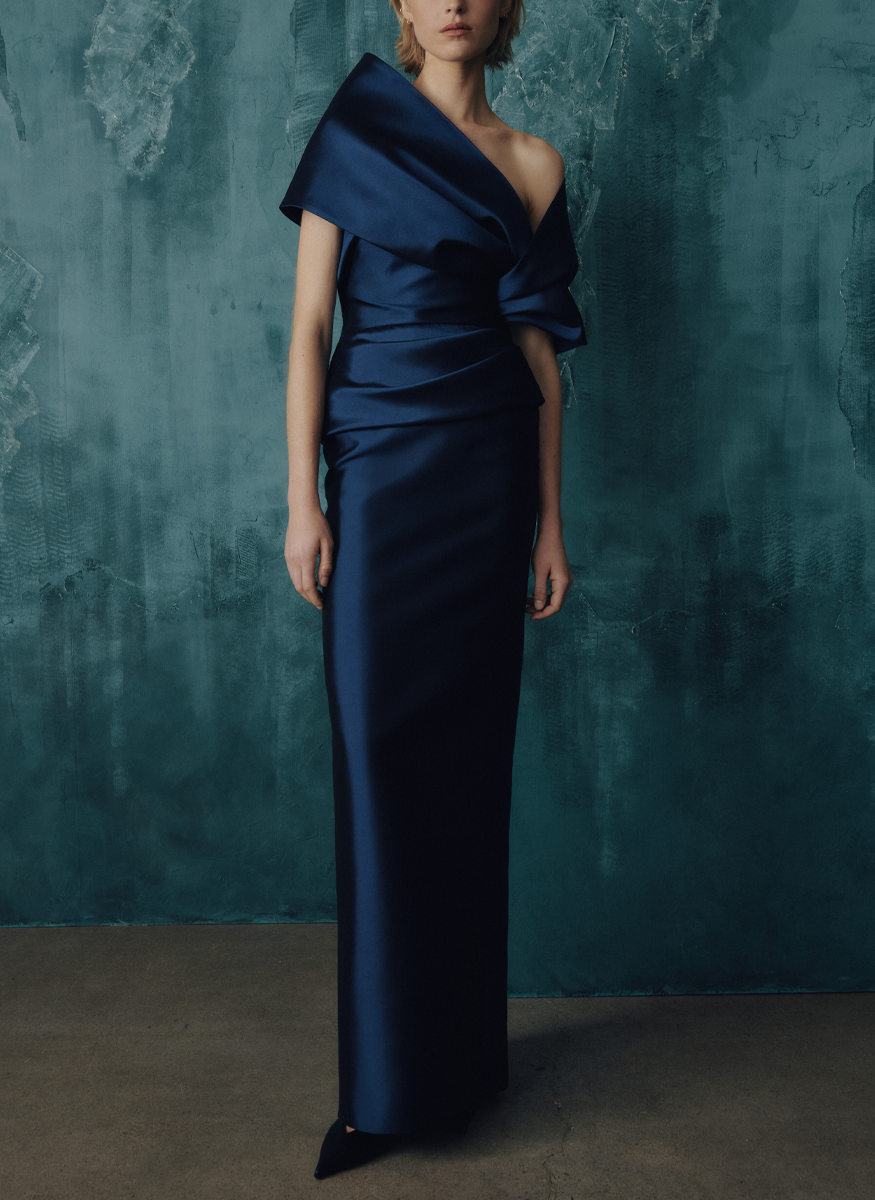 Strapless Gown with Detachable Wrap