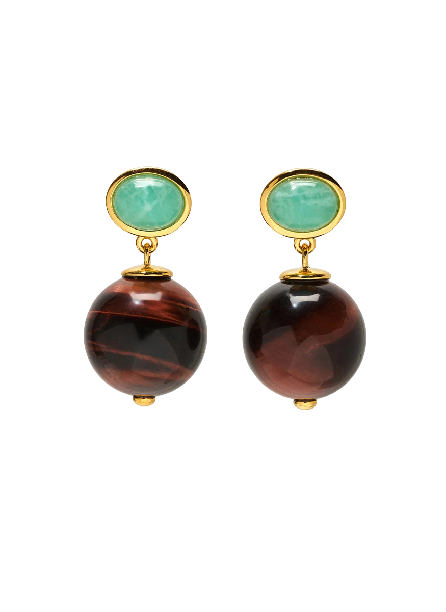 Umbria Earring, Tiger's Eye