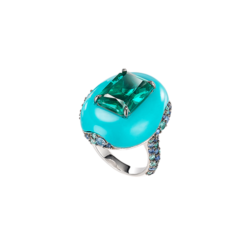 Paraiba Turquoise Pebble Ring