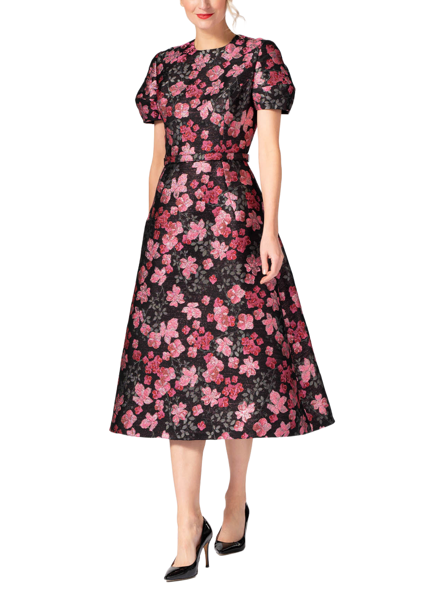 Jacquard Floral Midi Cocktail