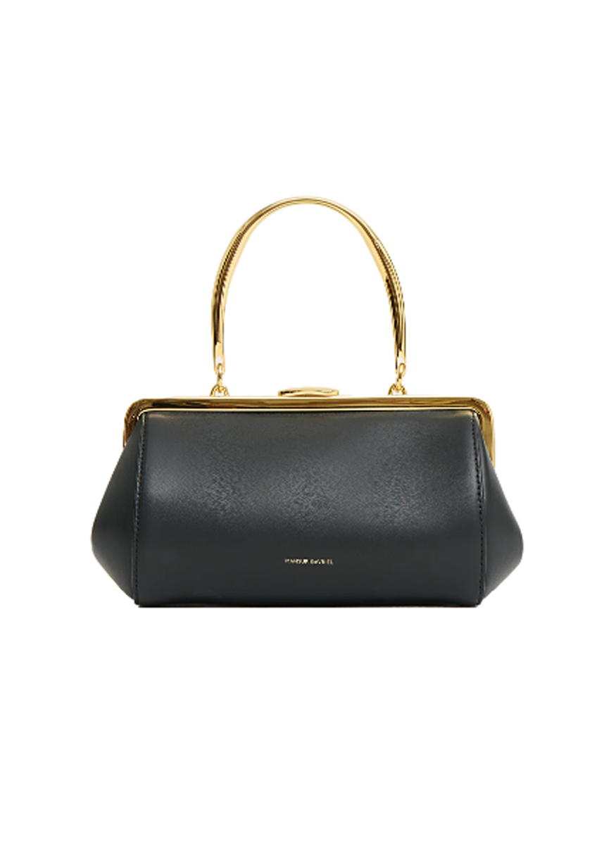 Pina Evening Bag in Black Leather
