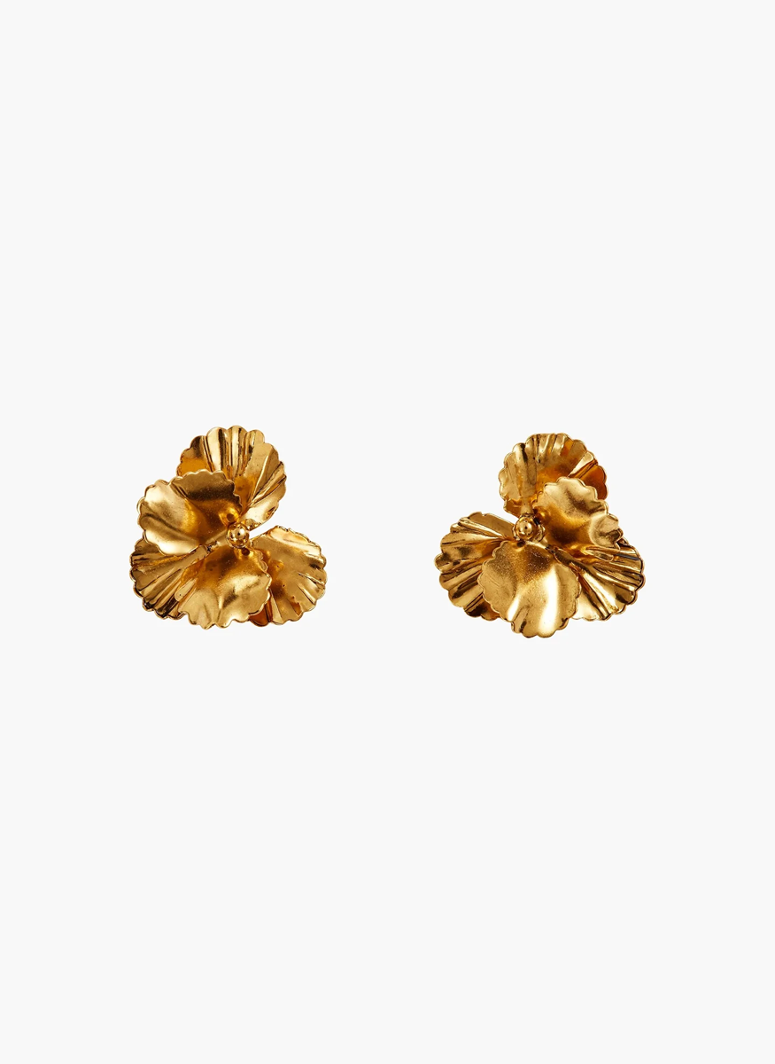 Pansy Earrings in Gold