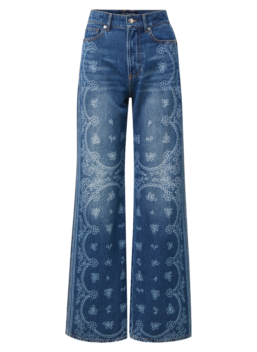 Taylor Bandana Wide-Leg Jean