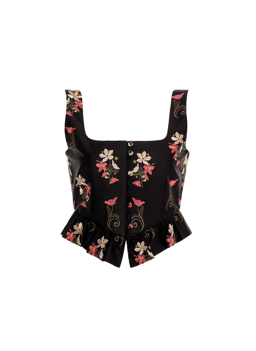 Eslabon Noche Cropped Poplin Top