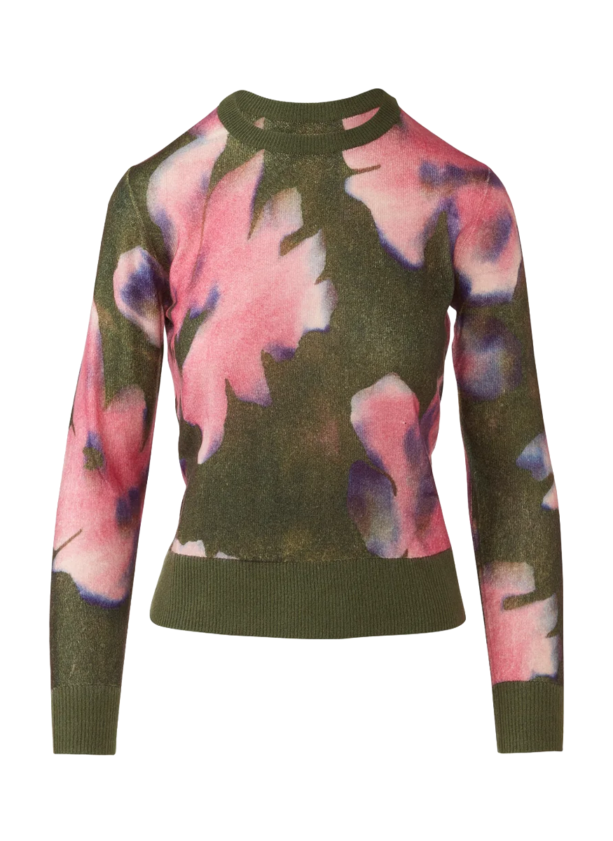 Highland Blooms Print Crewneck Sweater