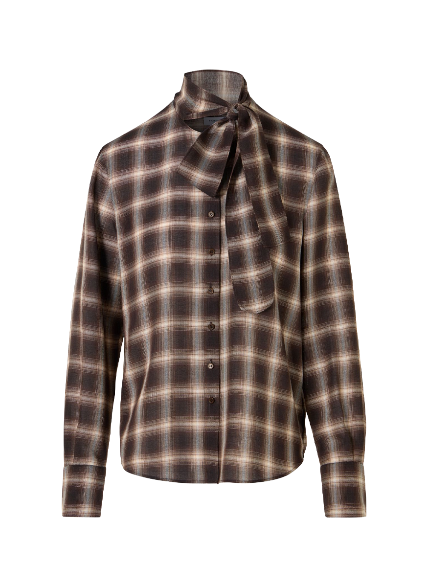 Plaid In Techno-Wool Blouse