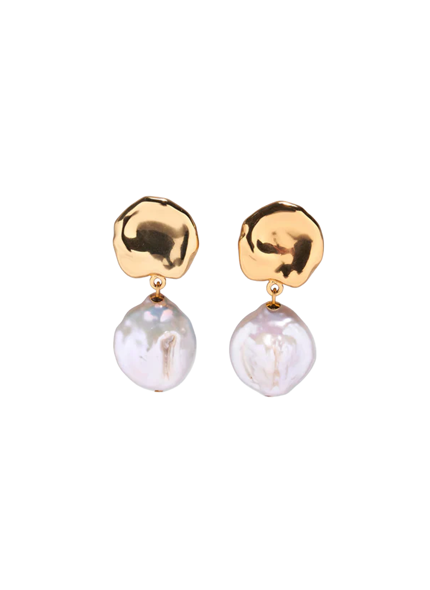 Coin Reflection Earrings in Gold