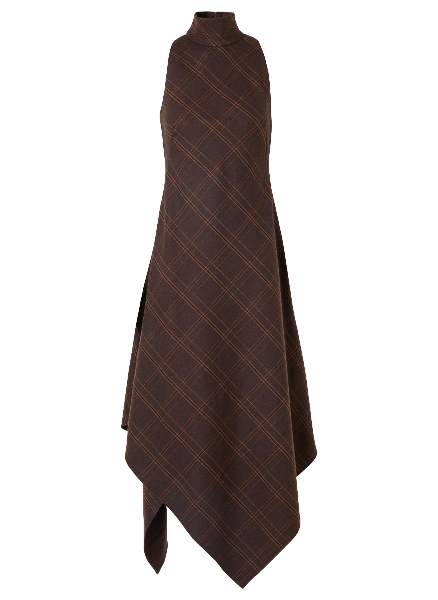 Blanket Check Midi Dress
