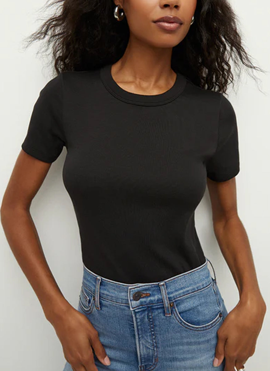 Pruitt Ribbed Tee in Black