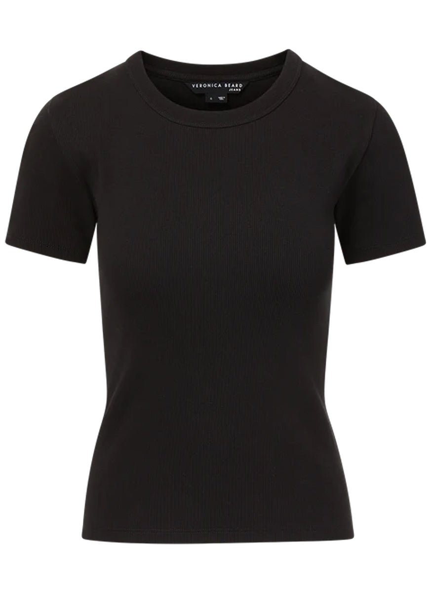 Pruitt Ribbed Tee in Black