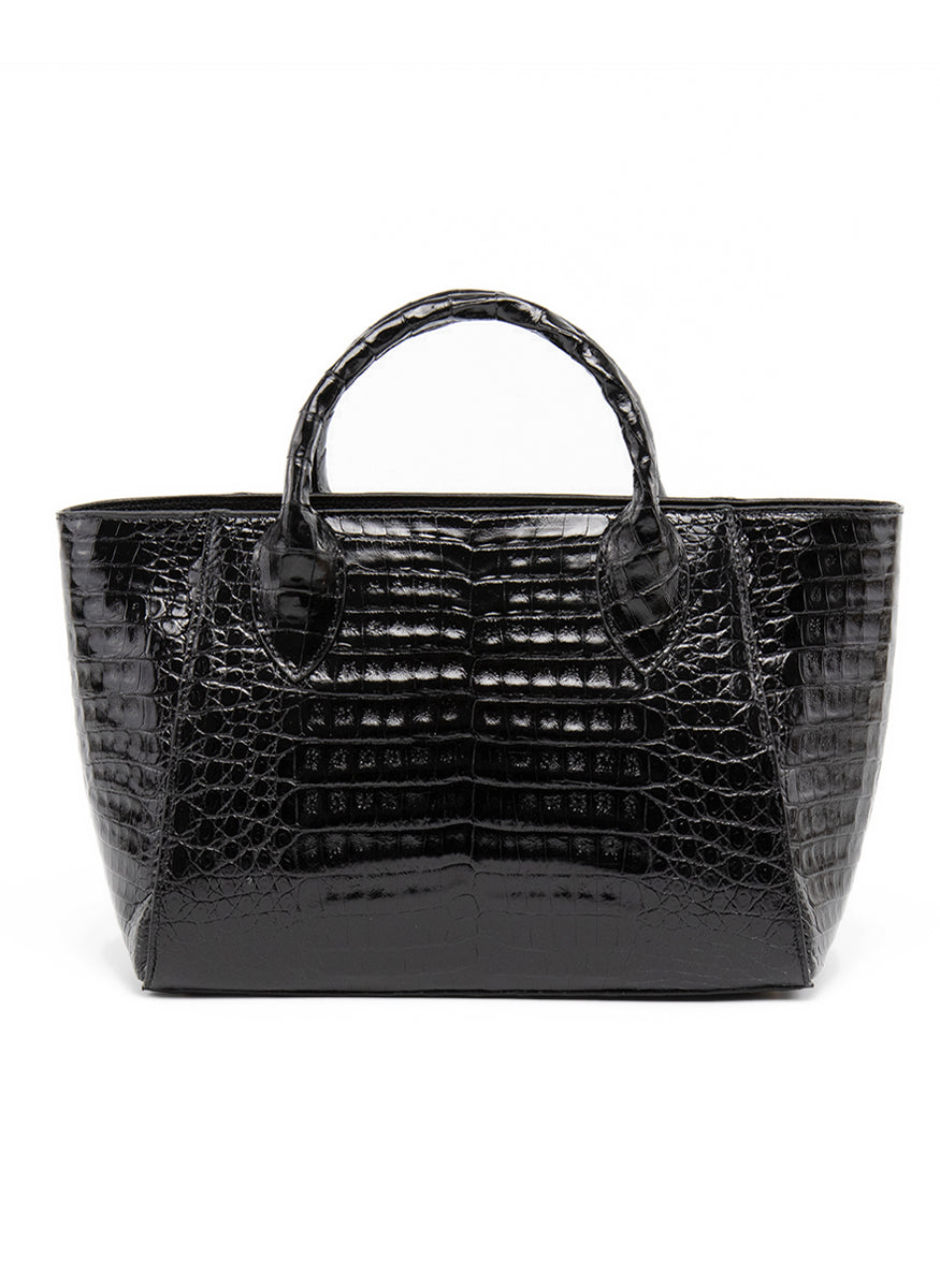 Virginia Top Handle Bag in Glazed Crocodile - Maria Oliver