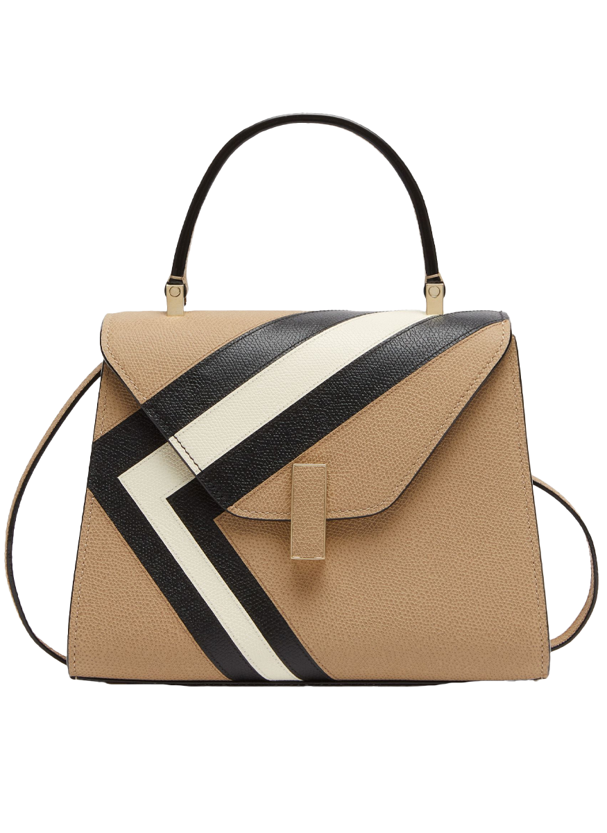 Iside Intarsia V-Stripes Top Handle Bag