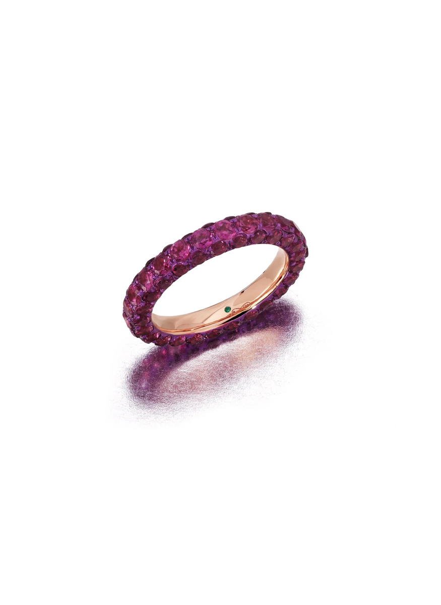 3-Sided Rhodolite Ring
