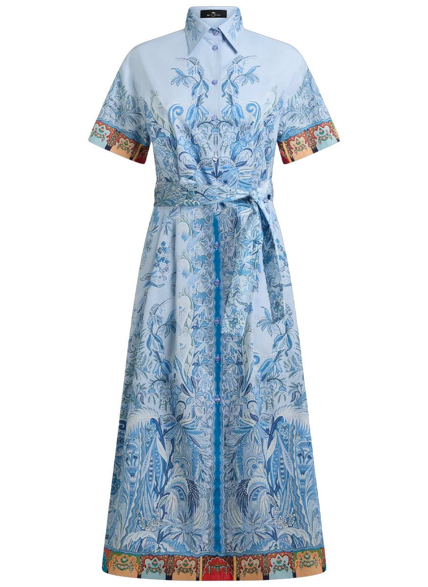 Cotton Paisley Midi Dress