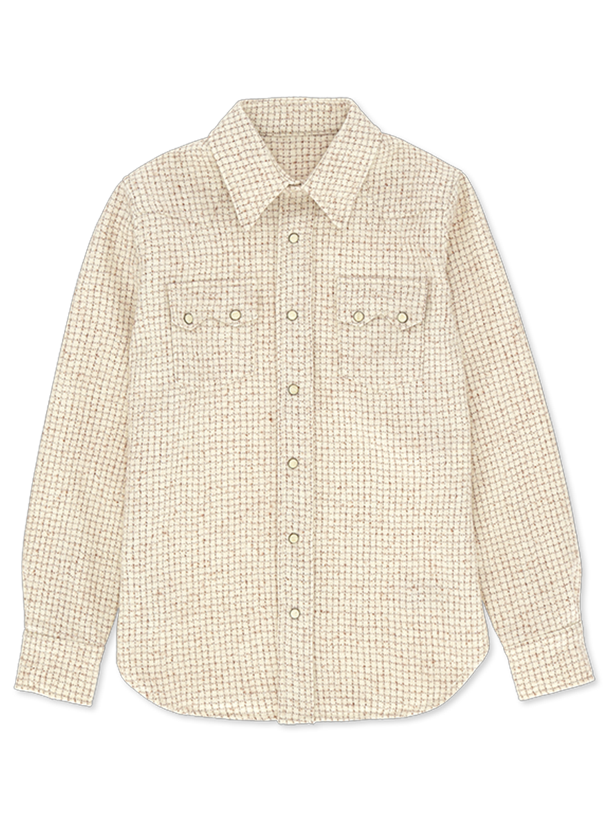 Brushed Check Wool Shirt - Fortela