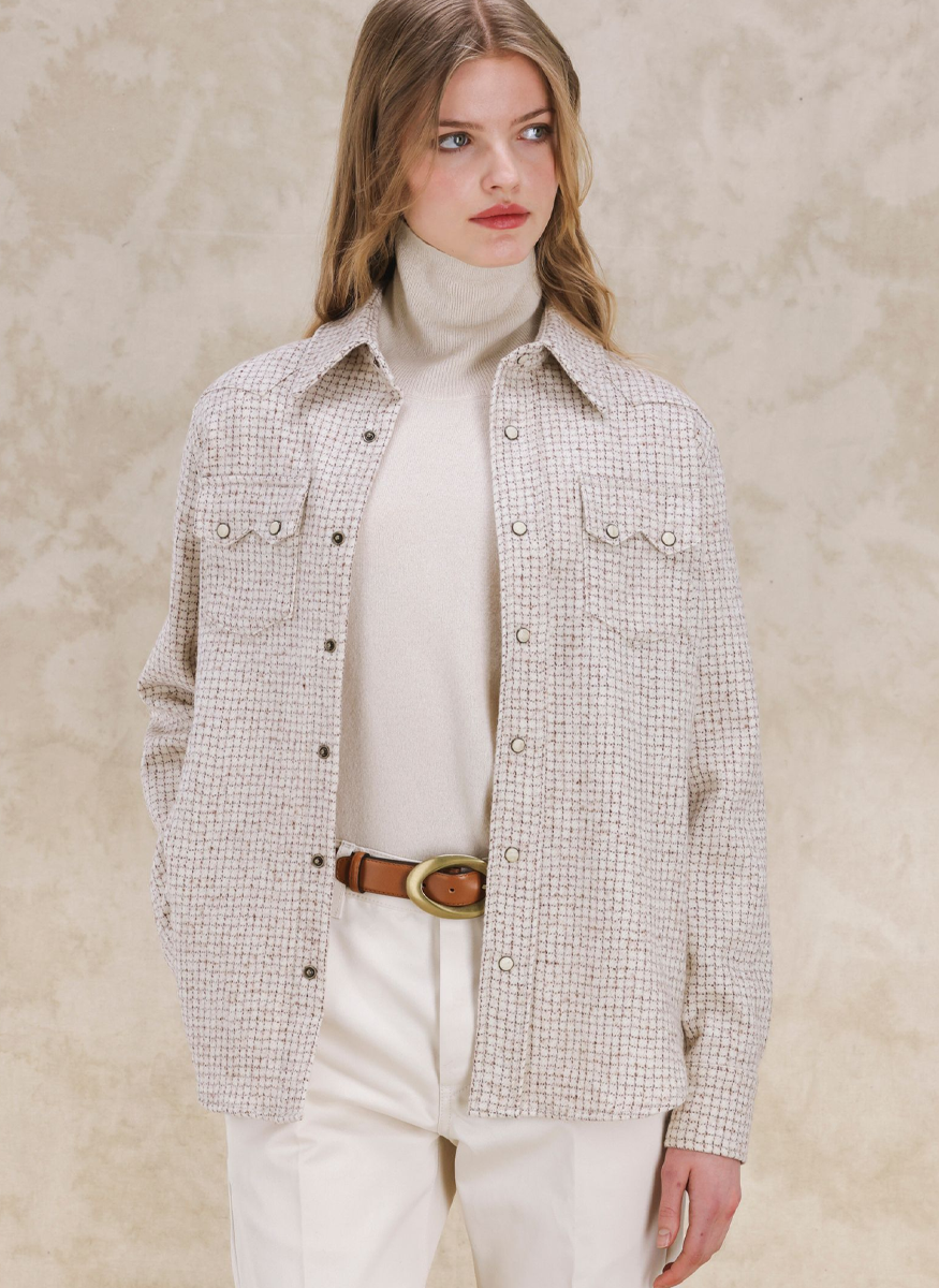 Brushed Check Wool Shirt - Fortela