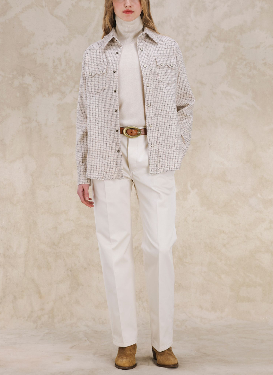 Brushed Check Wool Shirt - Fortela