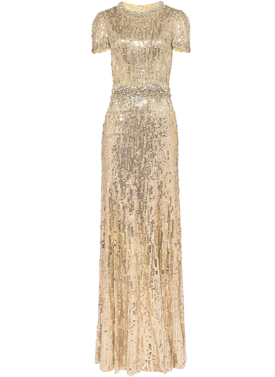 Celeste Floor Length Gown with Short Sleeves pebble 697 / UK Size 8 Celeste Floor Length Gown with Short Sleeves pebble 697 / UK Size 8