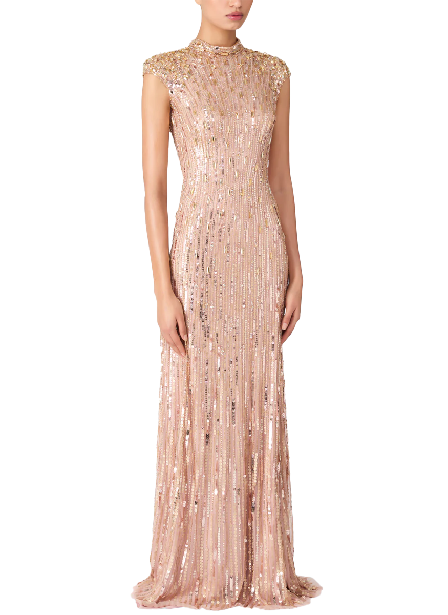 Ernest Gold Beaded Gown
