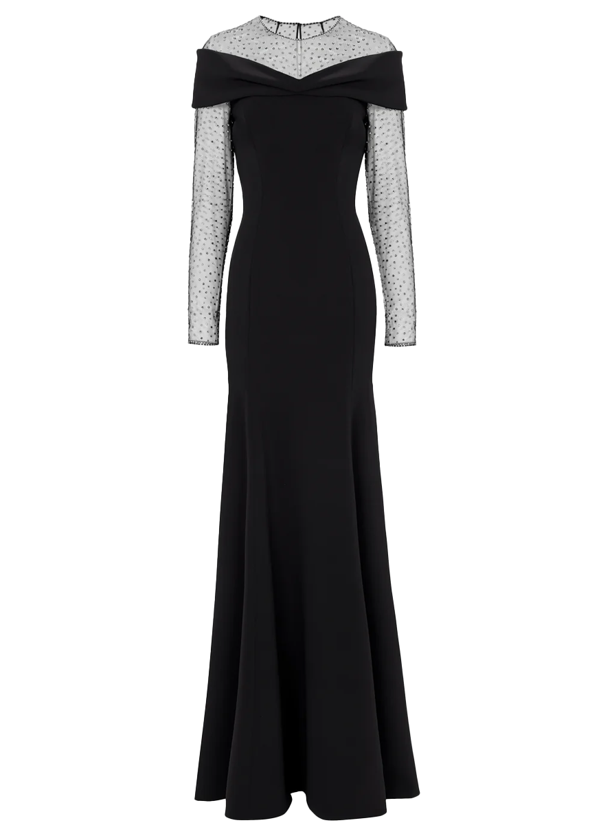 Etienne Black Diamond Beaded Gown