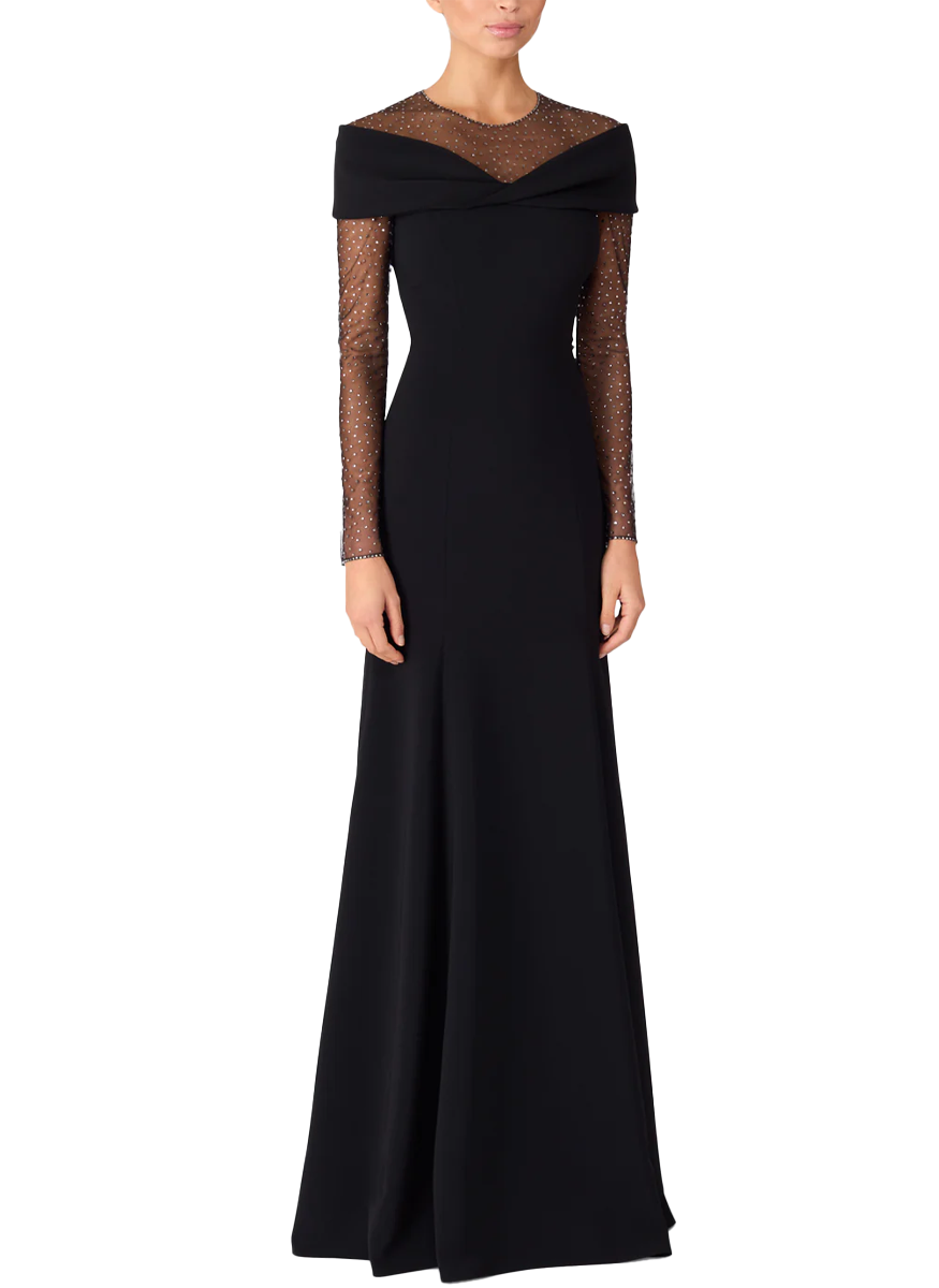 Etienne Black Diamond Beaded Gown