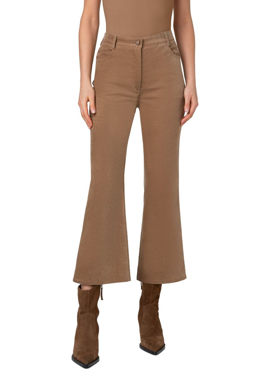 Cali Velvet Ankle Bootcut Pant in Caramel