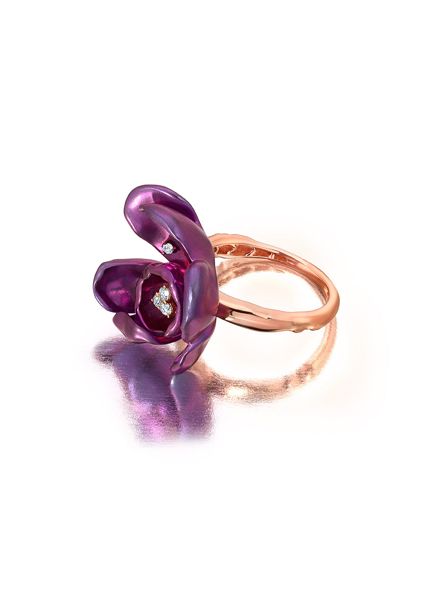 “Orchid” Titanium Ring, Purple - Graziela