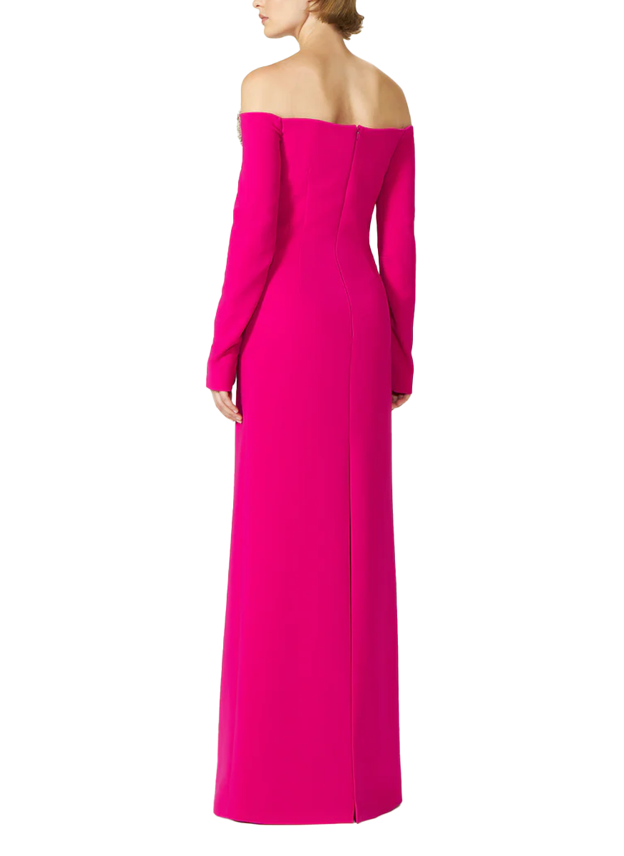 Meline Off-Shoulder Crepe Gown - Costarellos