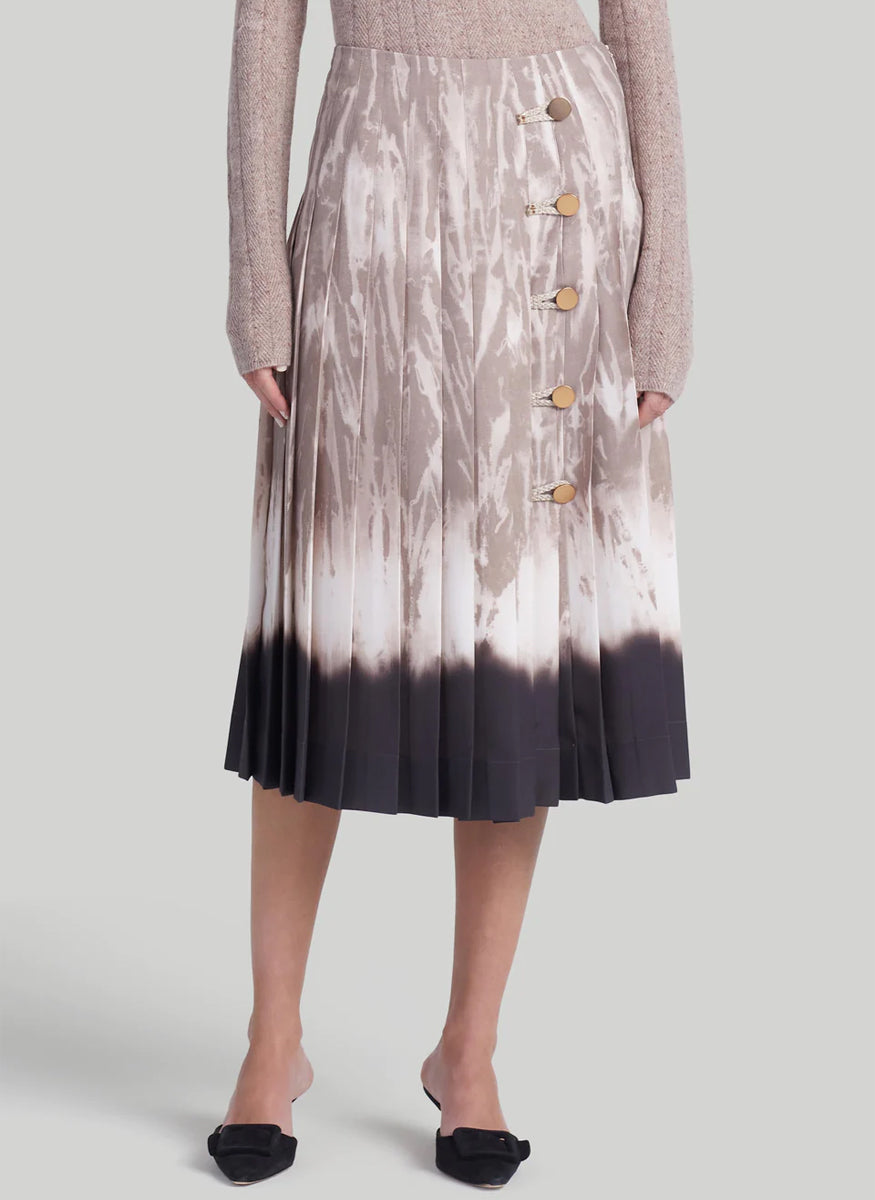 Tullius Printed Denim Shibori Skirt - Altuzarra