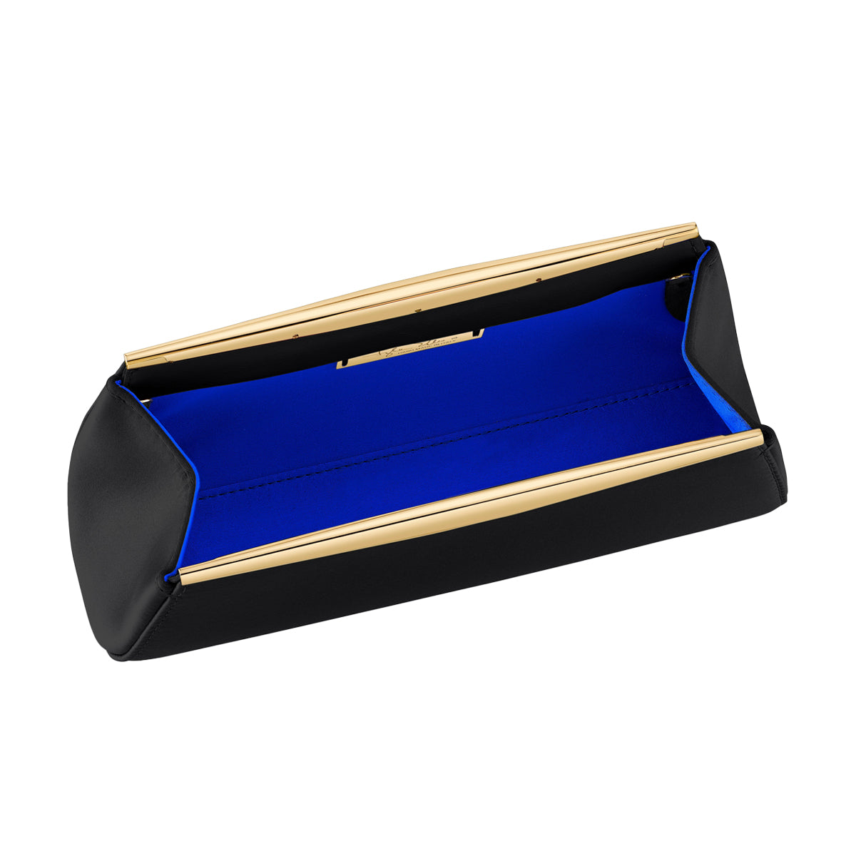 Suzannah Clutch in Black Diamond Satin with Chain - Tyler Ellis